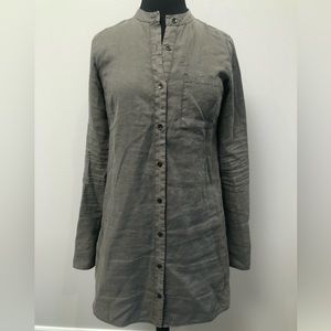 New Michael Stars Woven Linen Shirt Dress in Camo XS